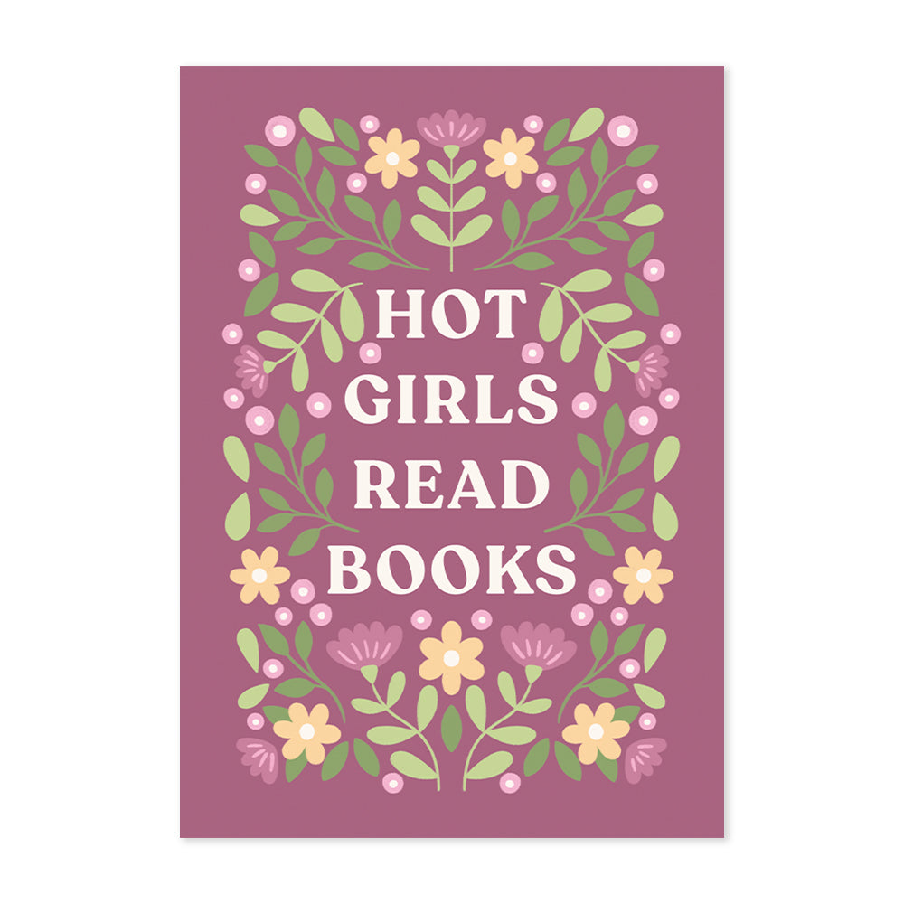 Hot Girls Read Books Art Print Purple