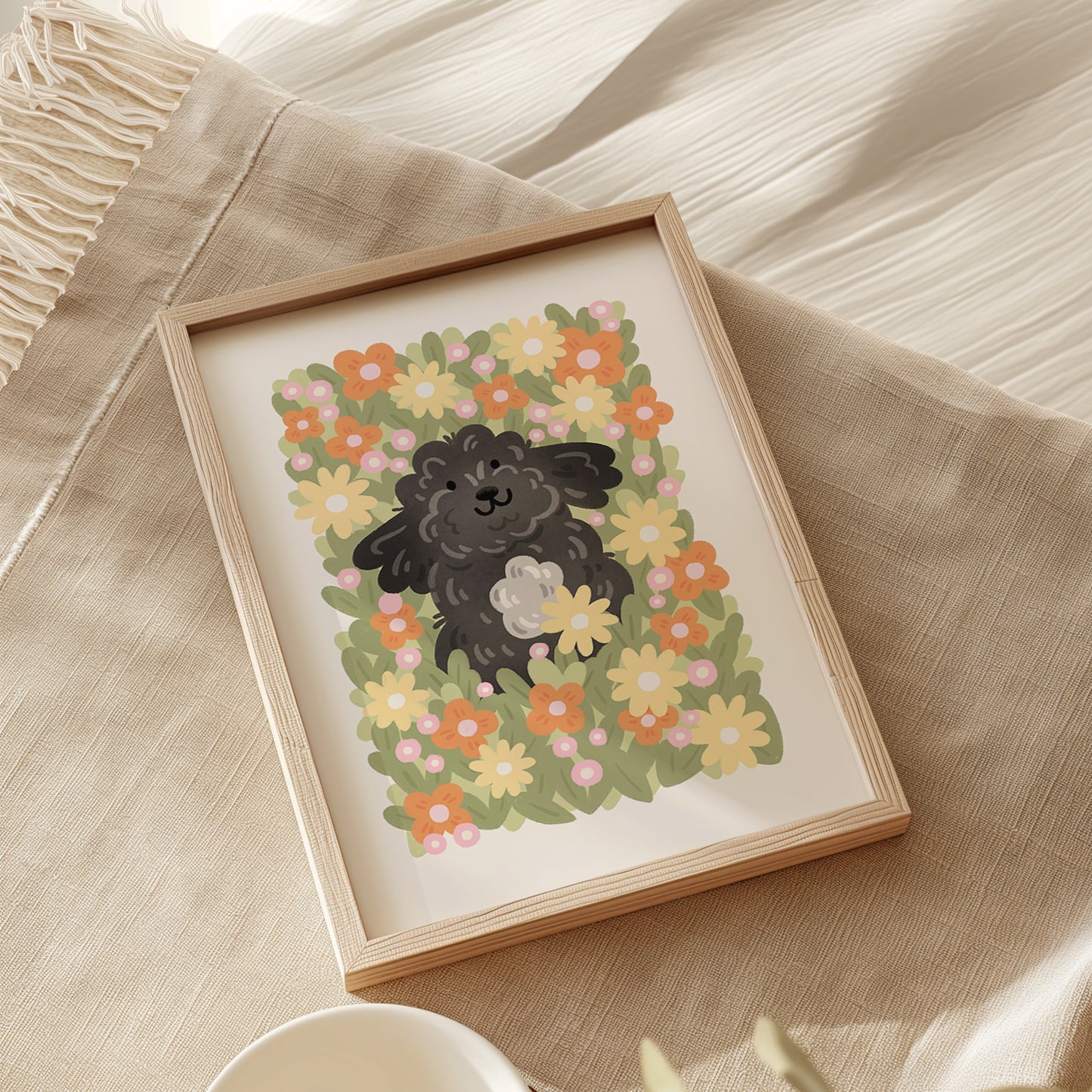 Black Cockapoo Meadow Print