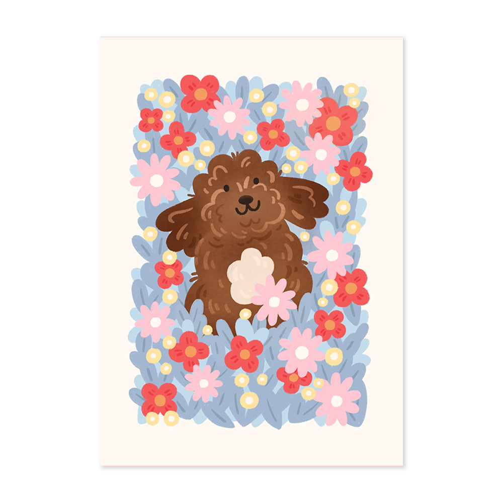 Brown Cockapoo Meadow Print