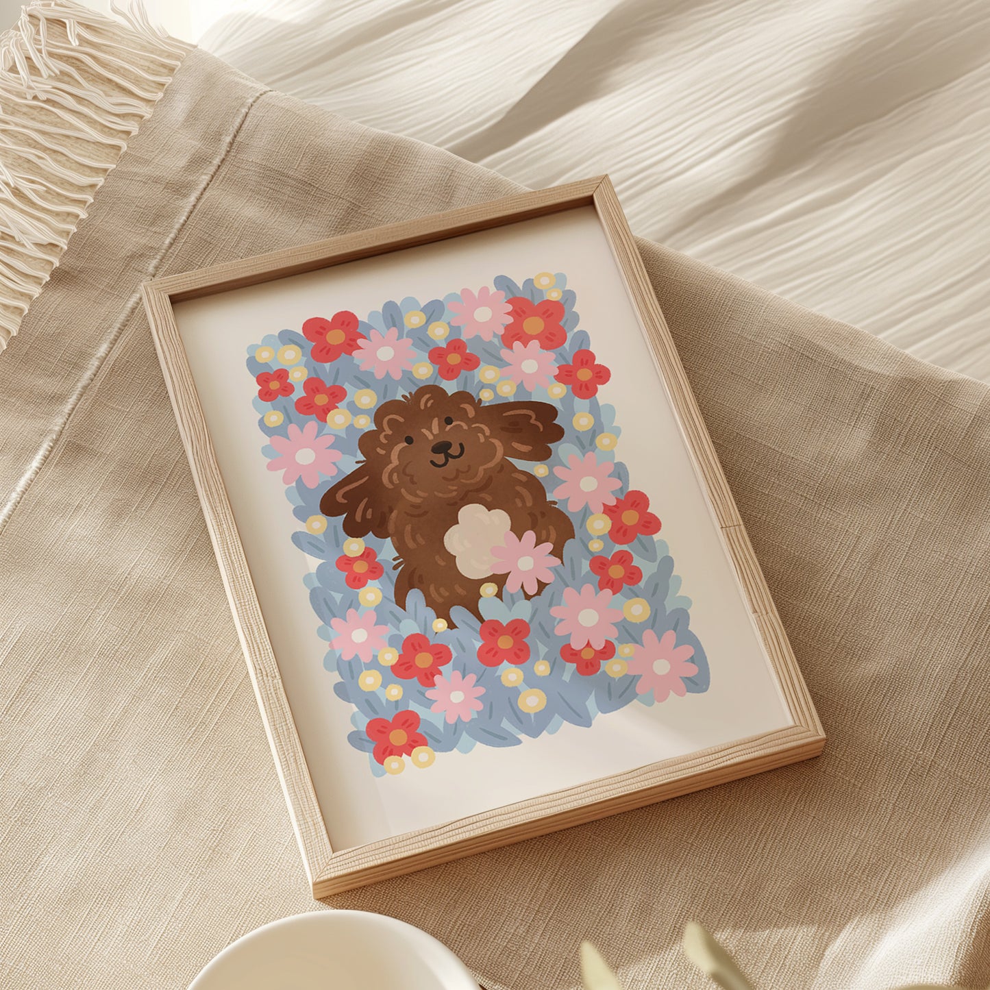 Brown Cockapoo Meadow Print