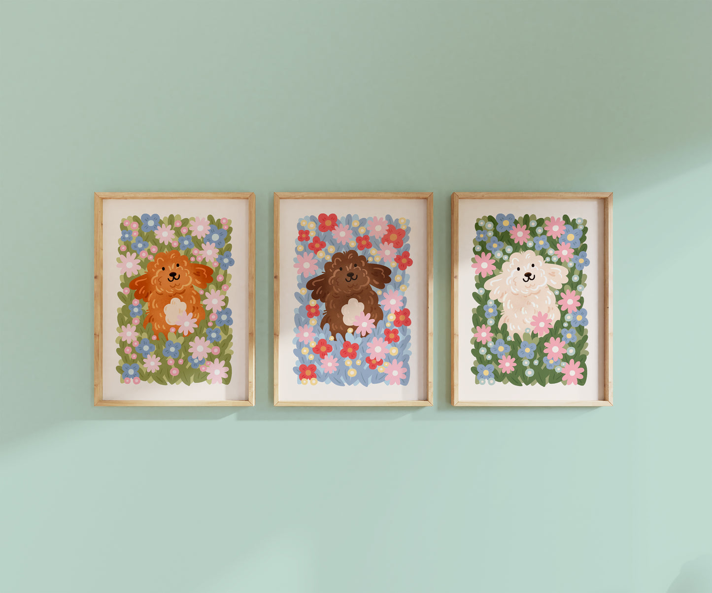 White Cockapoo Meadow Print