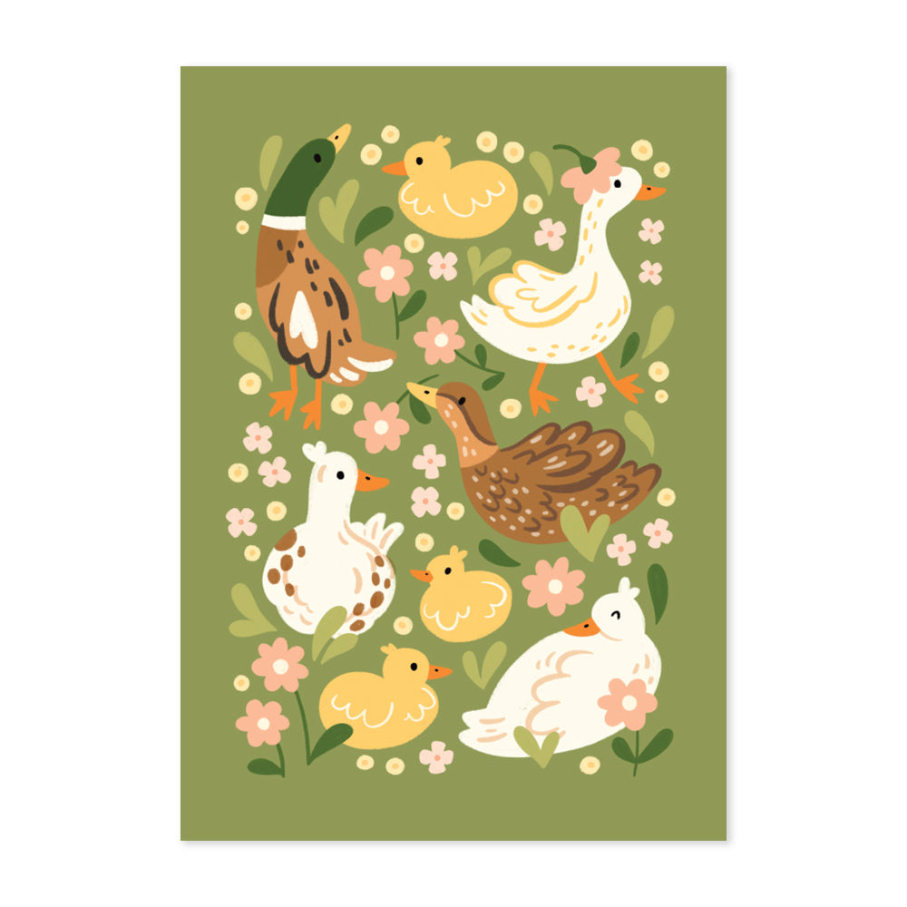 Ducks and Daisies Print