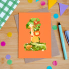 A photograph of a children's first birthday card.