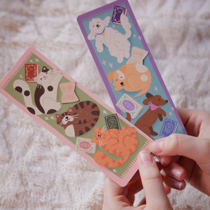 Reading Dogs Bookmark | Hand-Illustrated, Tear-Proof & Water-Resistant