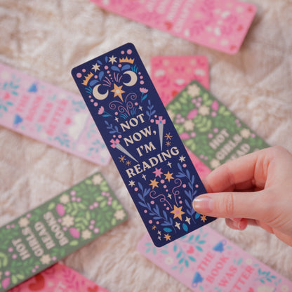 "Not Now, I'm Reading" Bookmark | Hand-Illustrated, Tear-Proof & Water-Resistant