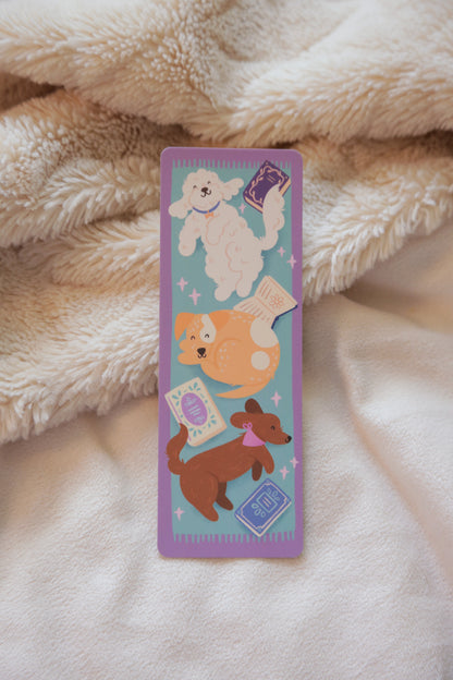 Reading Dogs Bookmark | Hand-Illustrated, Tear-Proof & Water-Resistant