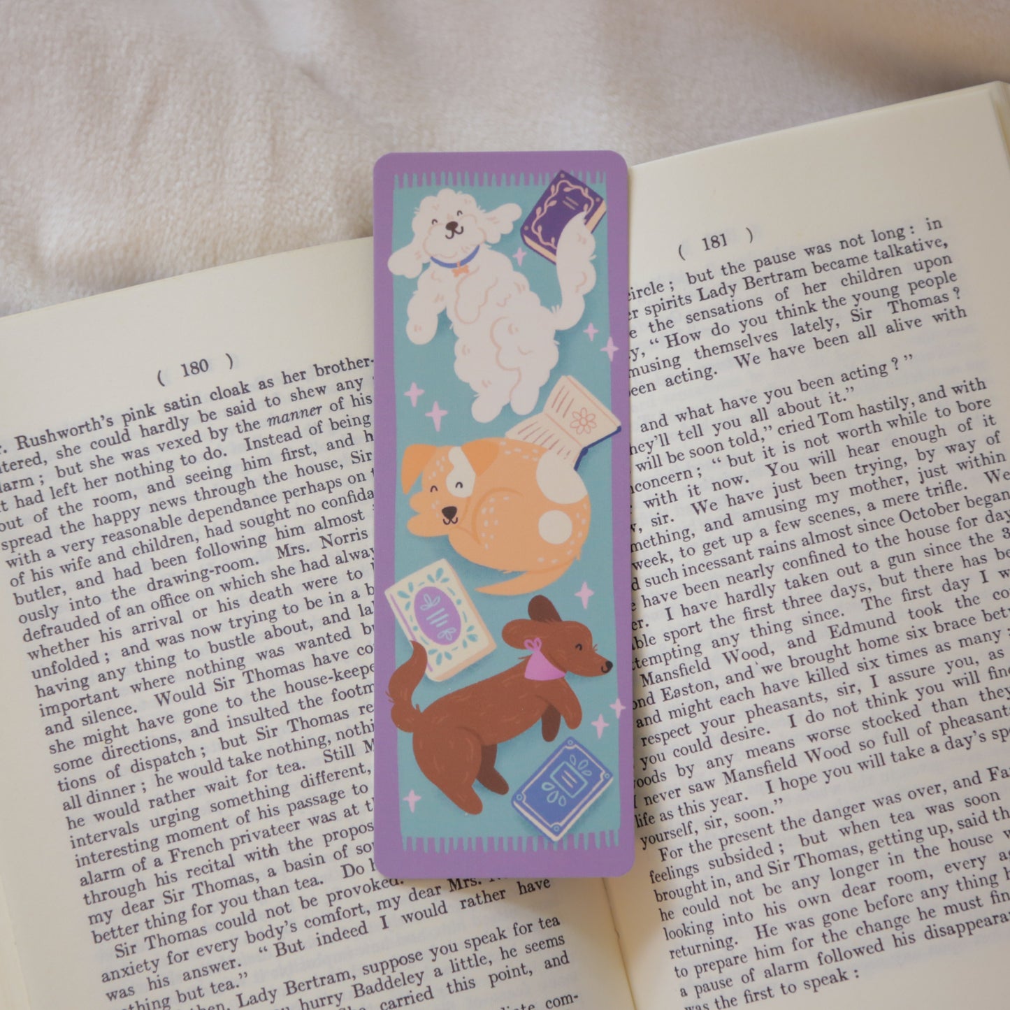 Reading Dogs Bookmark | Hand-Illustrated, Tear-Proof & Water-Resistant