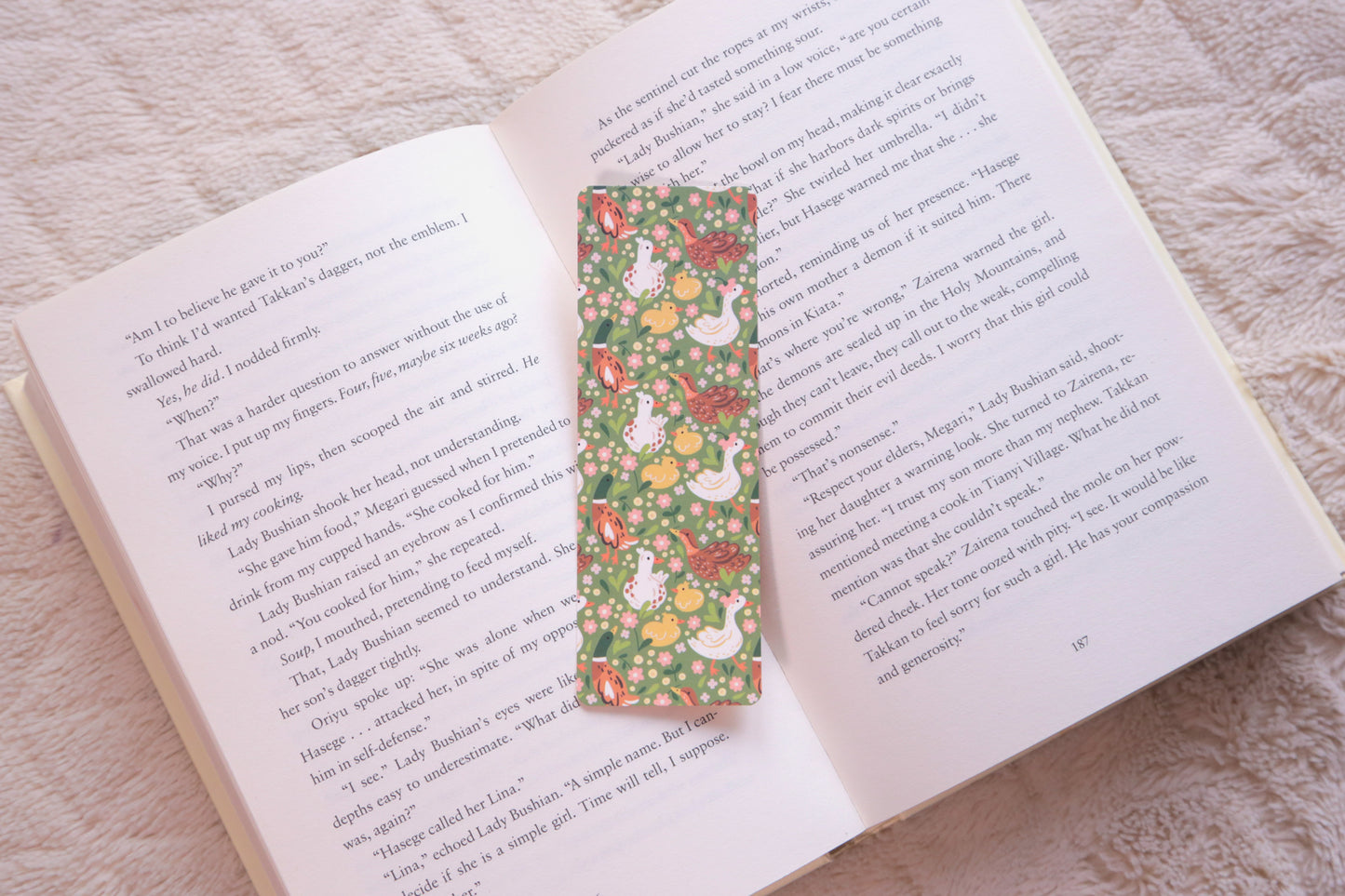 Duck Pattern Bookmark | Hand-Illustrated, Tear-Proof & Water-Resistant