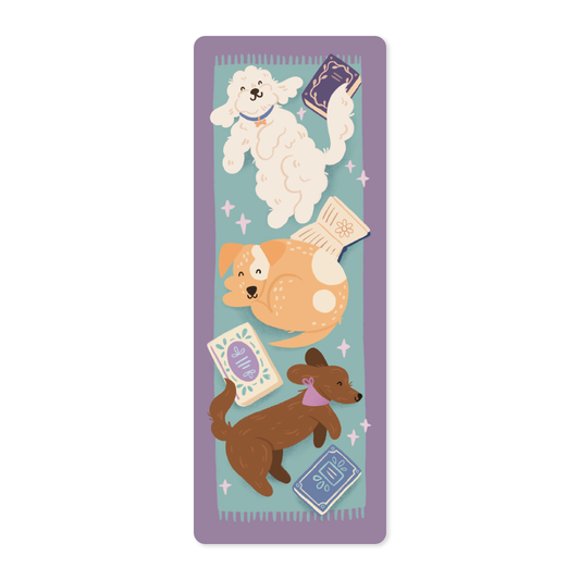 Reading Dogs Bookmark | Hand-Illustrated, Tear-Proof & Water-Resistant