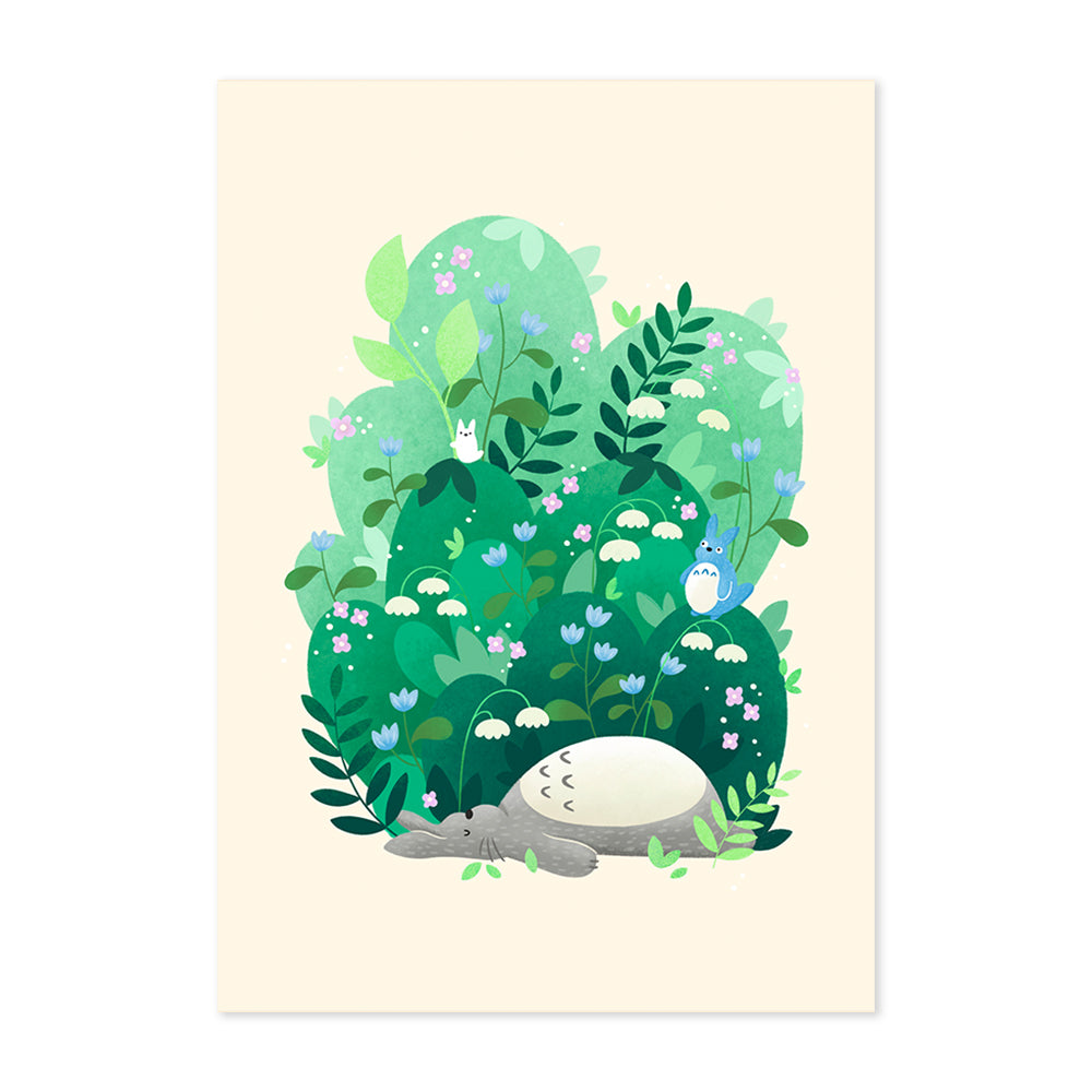 Sleepy Totoro Studio Ghibli Print