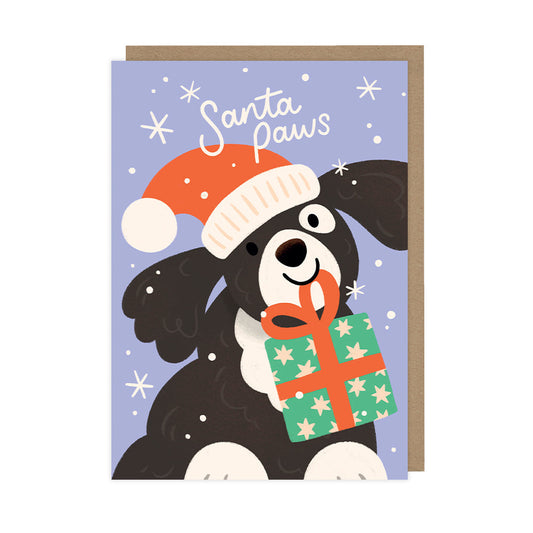 Santa Paws Dog, Single Christmas Card