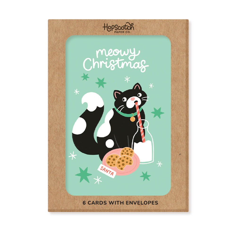 Naughty Christmas Cats, Pack of 6x Christmas Cards