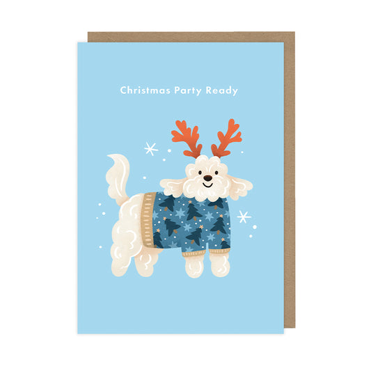 Cockapoo Christmas Jumper, Single Christmas Card