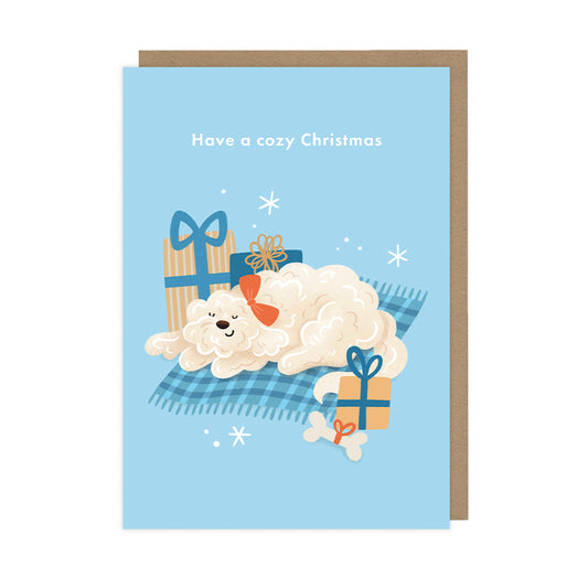 Cockapoo Cozy Christmas, Single Christmas Card