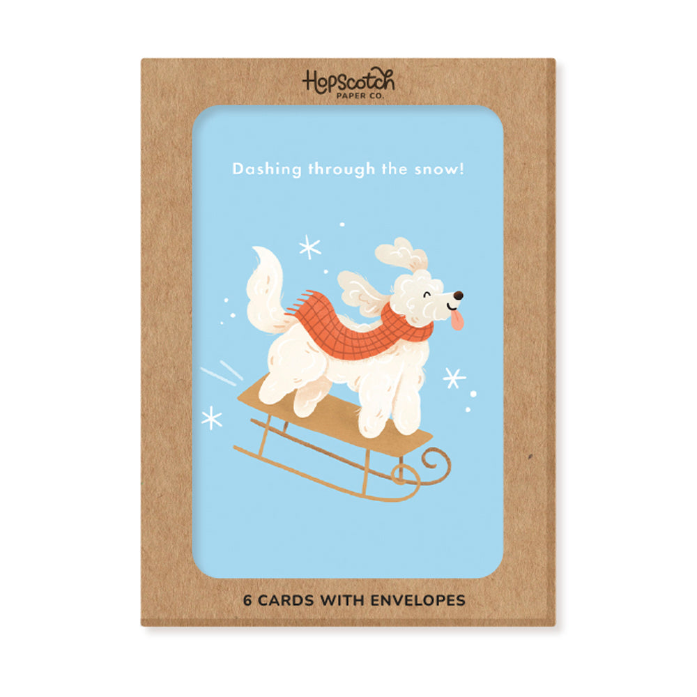 Dog Christmas Cards, Pack of 6x Christmas Cards