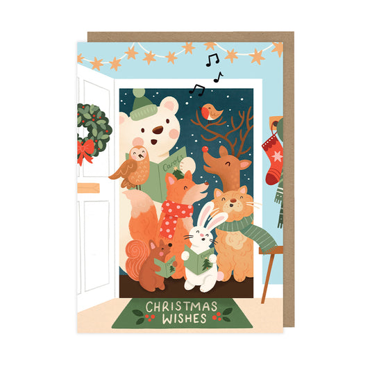 Carol Singers, Single Christmas Card