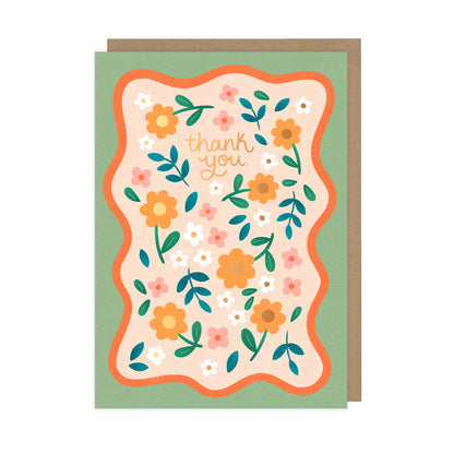 Thank You, Foiled Floral Thank You Card