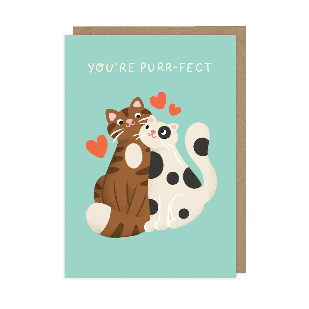 You're "Purr-fect" Cats, Valentine's Day Card