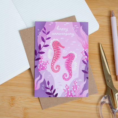 Happy Anniversary Seahorses, Anniversary Card