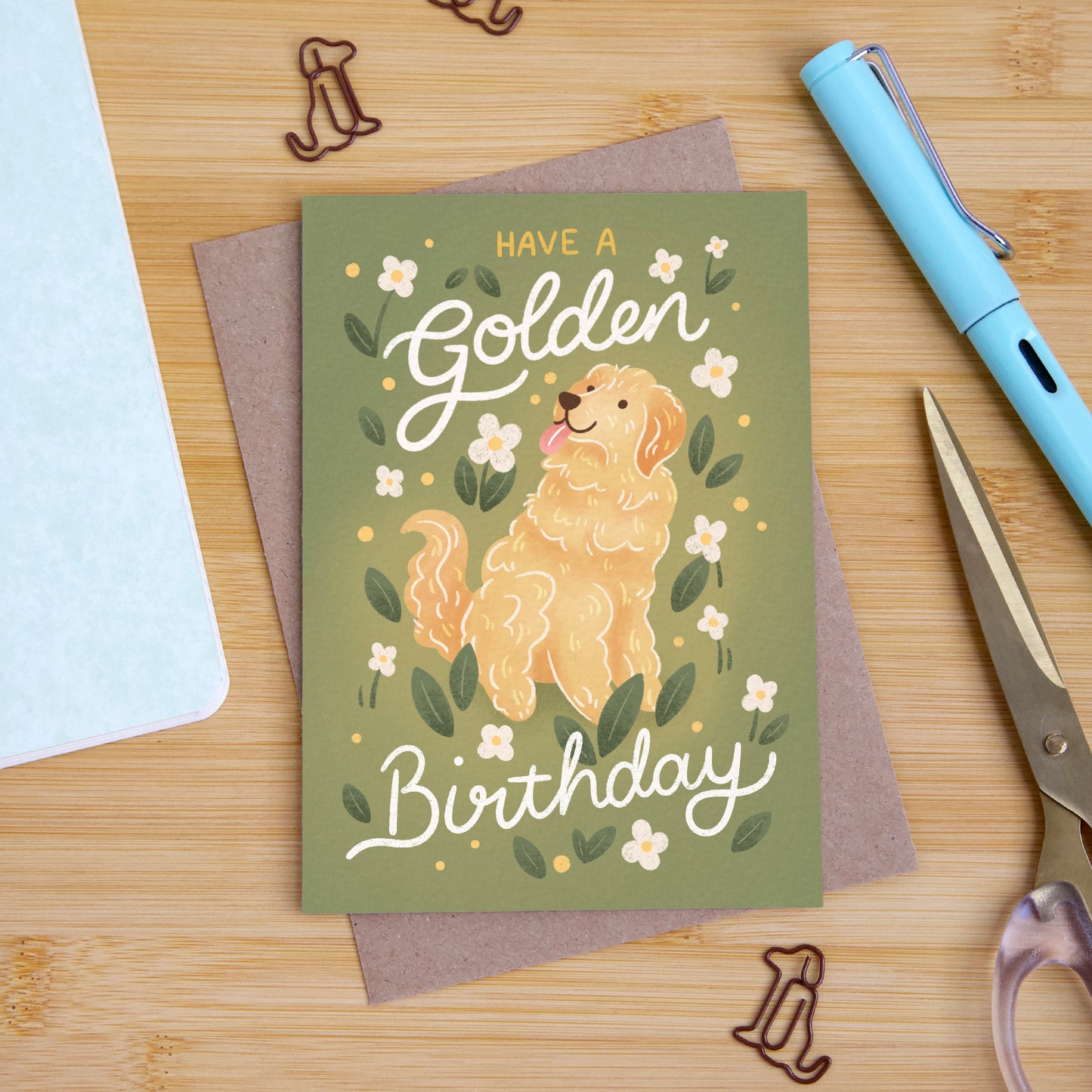 Golden Birthday, Golden Retriever Birthday Card