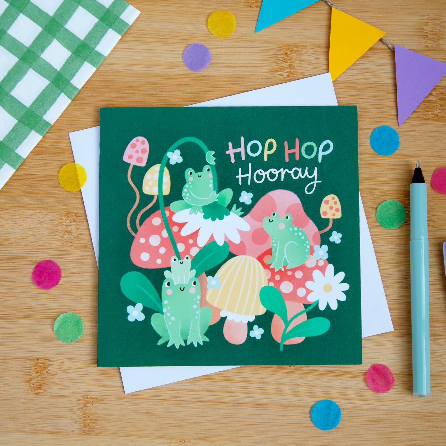 Hop Hop Hooray! Frog Birthday Card