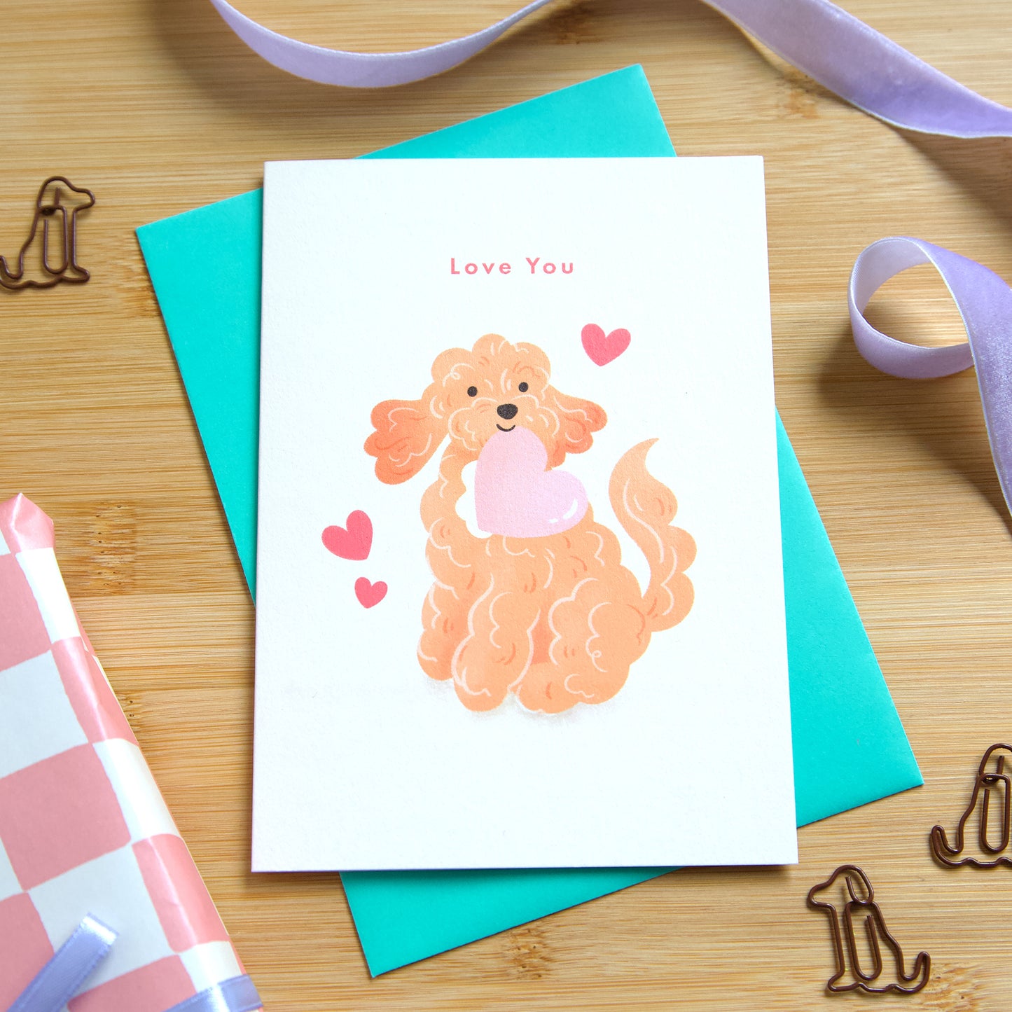 Love You Dog & Heart Card