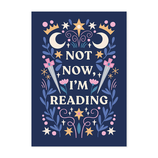 "Not Now, I'm Reading" Book Art Print | Multiple Colours & Sizes Available