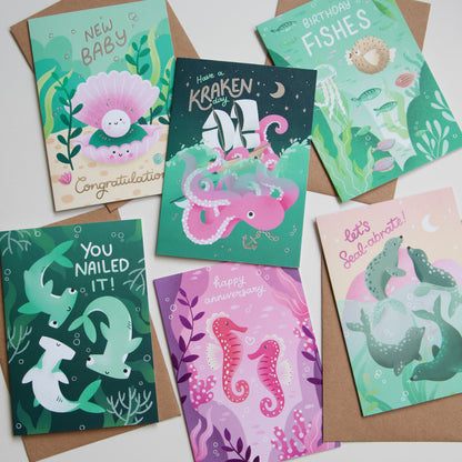 Happy Anniversary Seahorses, Anniversary Card