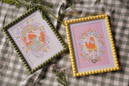 Teacup Ginger Cat Print – Whimsical Cottagecore Art