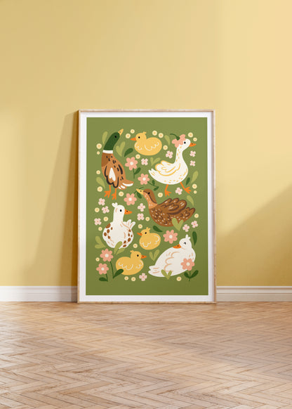 Ducks and Daisies Print