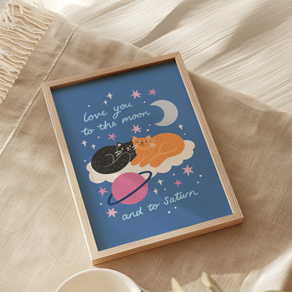 Love You To The Moon And To Saturn Taylor Swift Cat Print