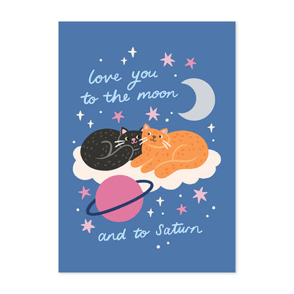 Love You To The Moon And To Saturn Taylor Swift Cat Print