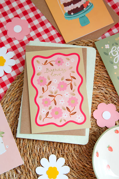 Birthday Love, Floral Birthday Card