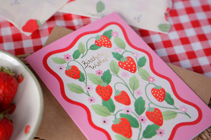 Strawberry Birthday Card, Luxury Foiled Birthday Card