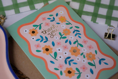 Thank You, Foiled Floral Thank You Card